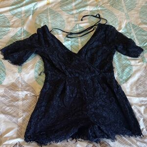 Trixxi Navy Lace Romper
